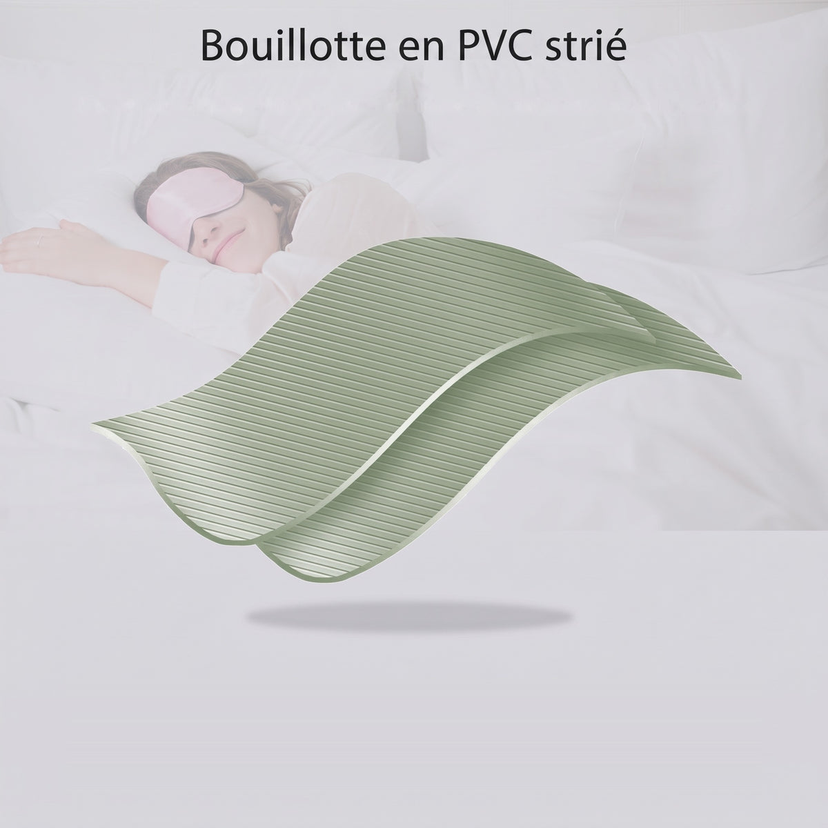Bouillotte 1 L avec housse tricotée à rayures – Bouillotte en PVC strié