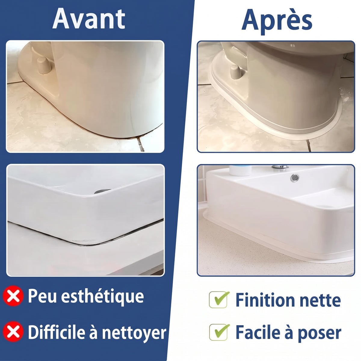 Ruban adhésif pour joint de baignoire, évier et carrelage