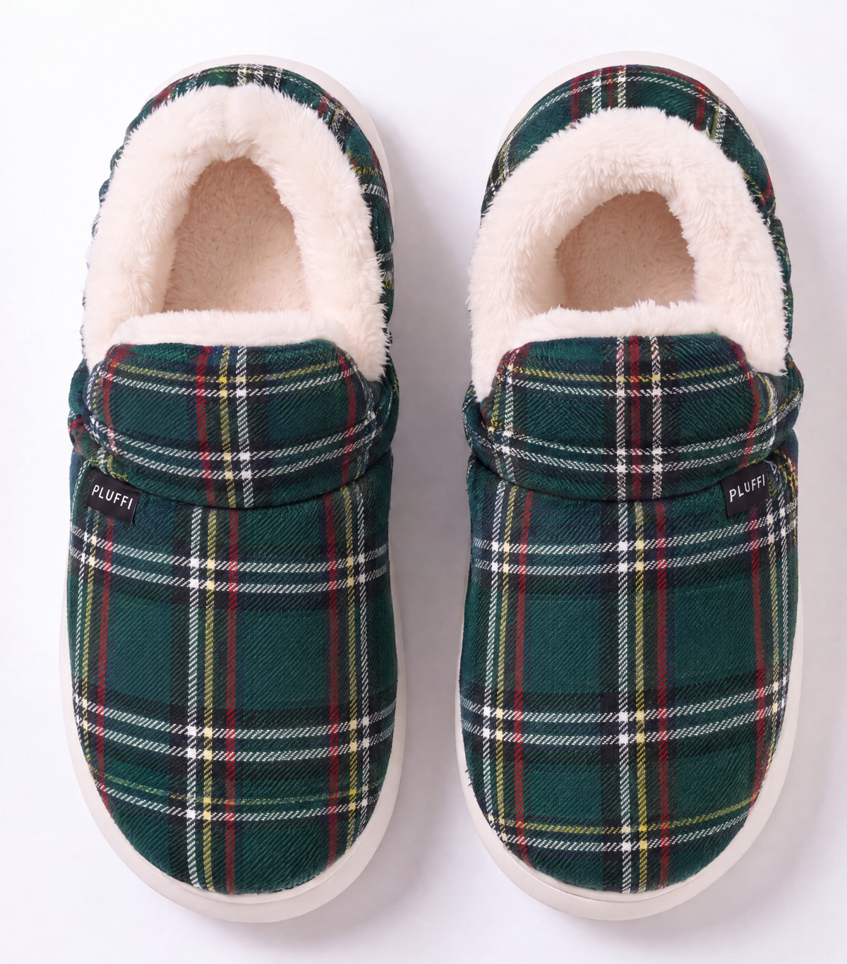 Chaussons nuage doublés, à enfiler, unis ou écossais