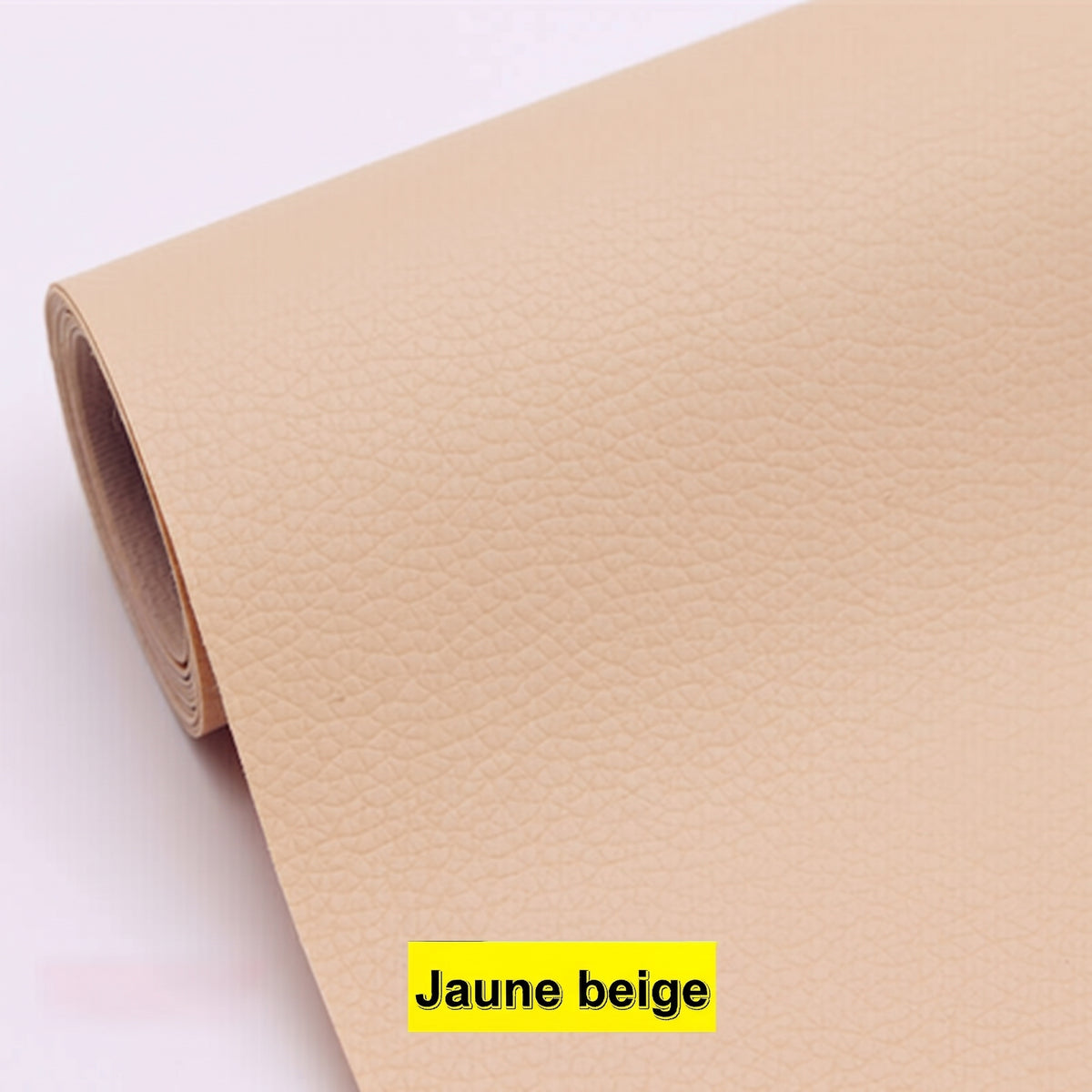 Patch de réparation adhésif en similicuir – Jaune beige