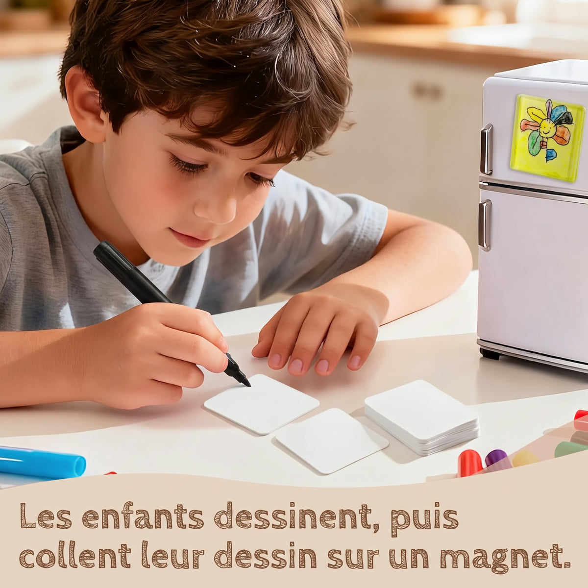 Kit d’aimants photo à faire soi-même, acrylique 5 × 5 cm
