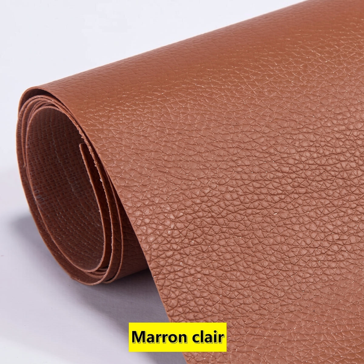 Patch de réparation adhésif en similicuir – Marron clair