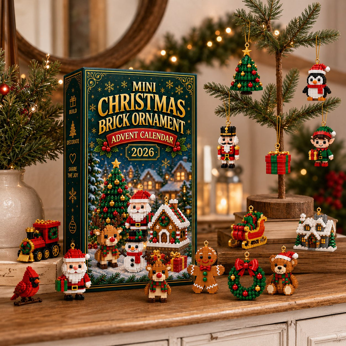 Calendrier de l’Avent 24 mini-décorations de Noël à construire
