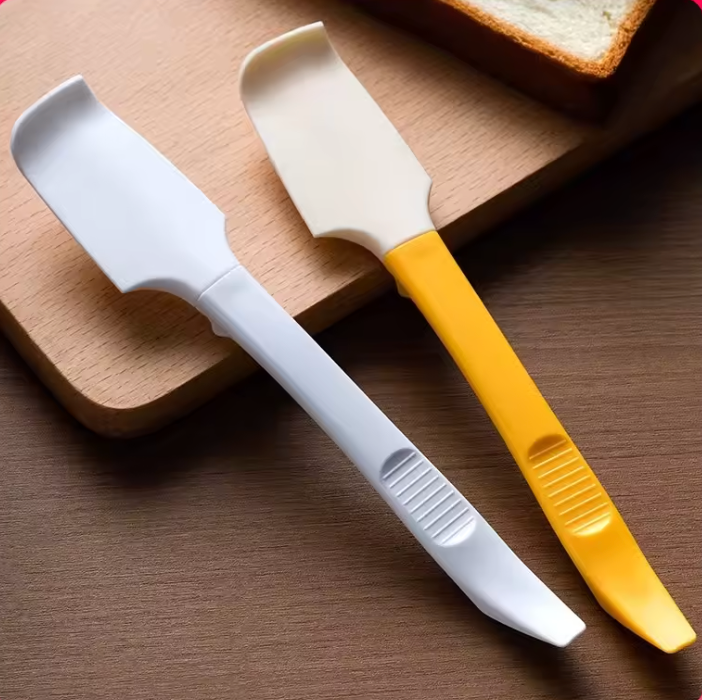 Mini spatule en silicone 6-en-1, couteau à beurre et grattoir de pot