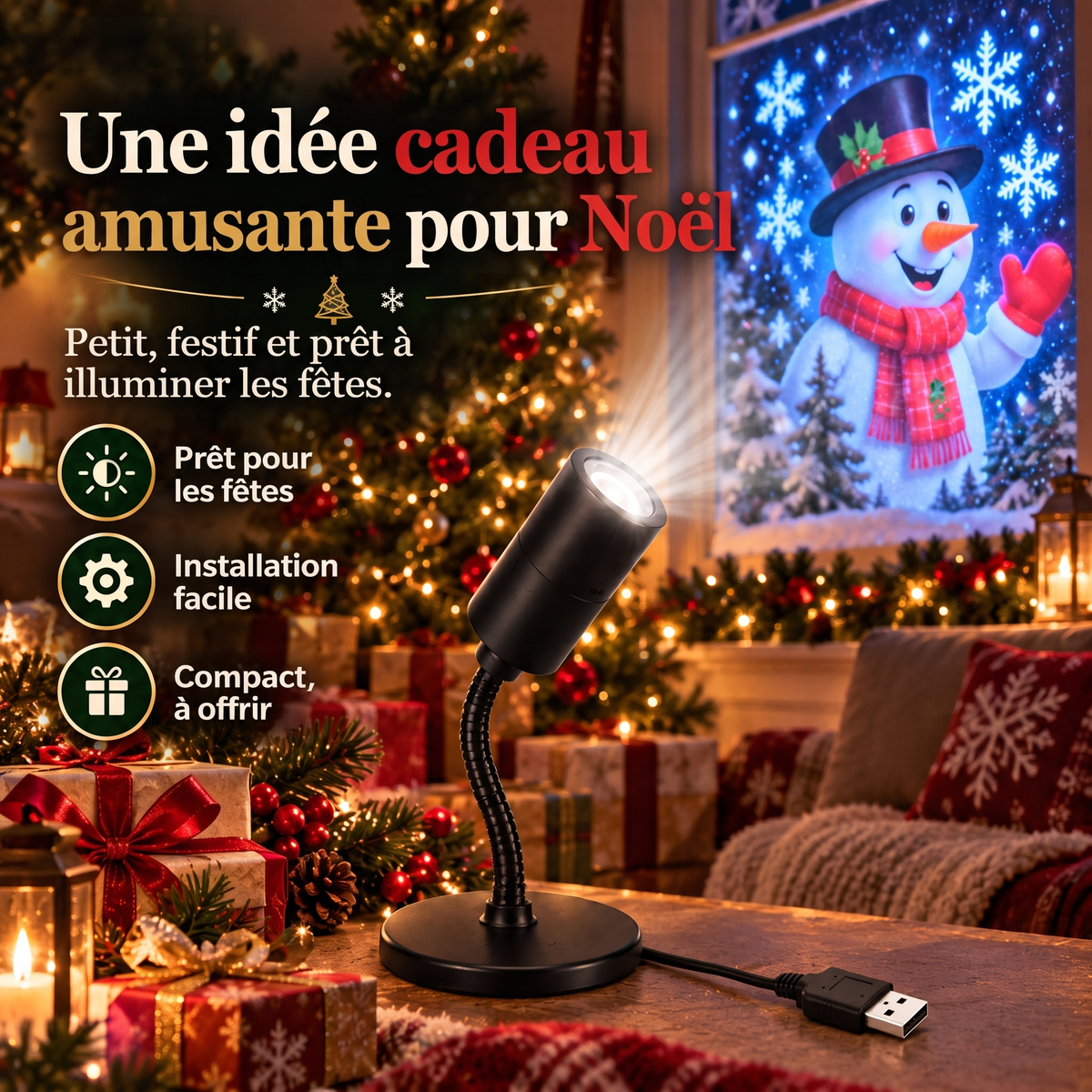 Projecteur de fenêtre de Noël USB – Une idée cadeau