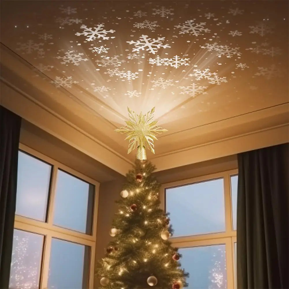 Étoile de sapin LED avec projection de flocons qui tourne – photo 5