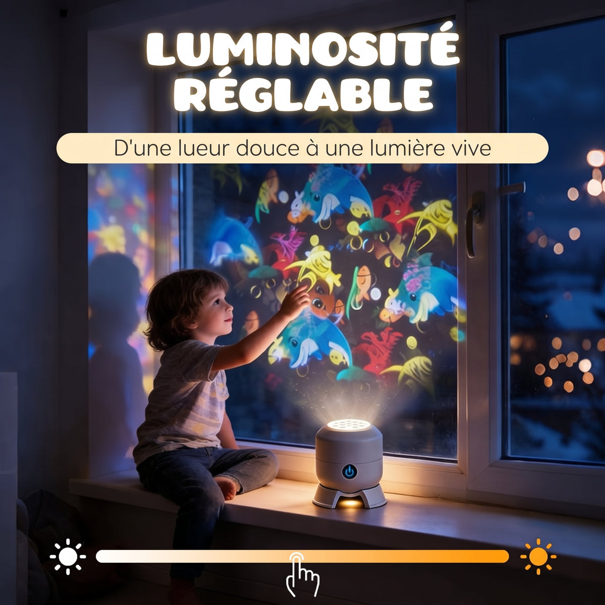 Veilleuse projecteur rotative – Océan, Coupe du monde, Flocons, Noël
