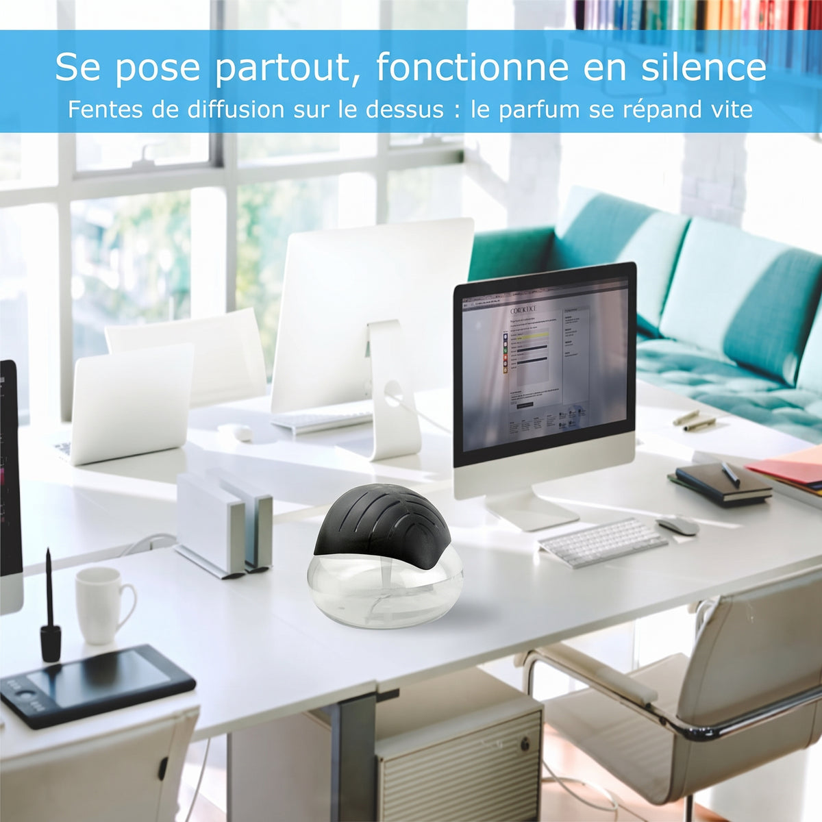 Diffuseur d’arômes à eau avec veilleuse LED 7 couleurs