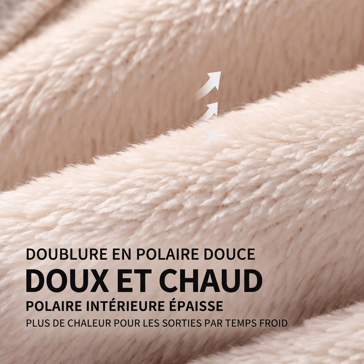 Cagoule polaire 3-en-1 doublée : tête, visage et cou