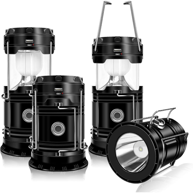Lanterne de camping solaire et USB, avec lampe torche