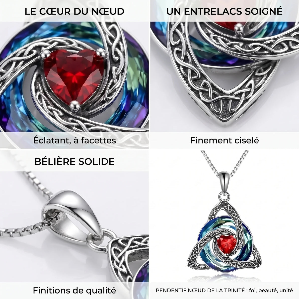 Collier nœud celtique avec pierre de naissance – Le cœur du nœud
