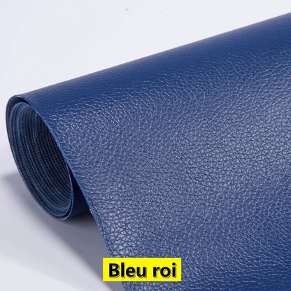 Patch de réparation adhésif en similicuir – Bleu roi