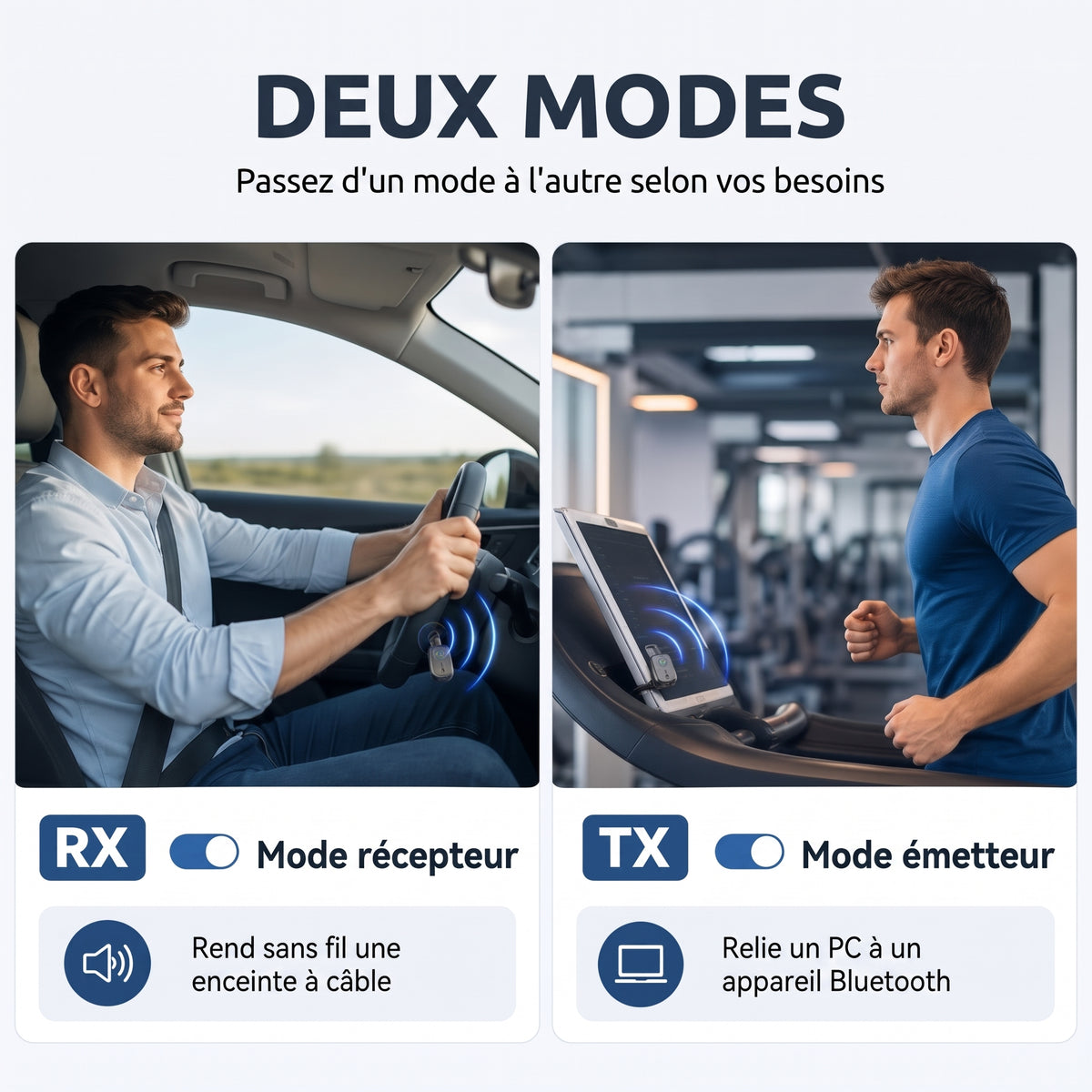 Émetteur-récepteur Bluetooth 5.4 2-en-1 – Deux modes
