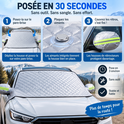 Housse de pare-brise aimantée toutes saisons – Posée en 30 secondes