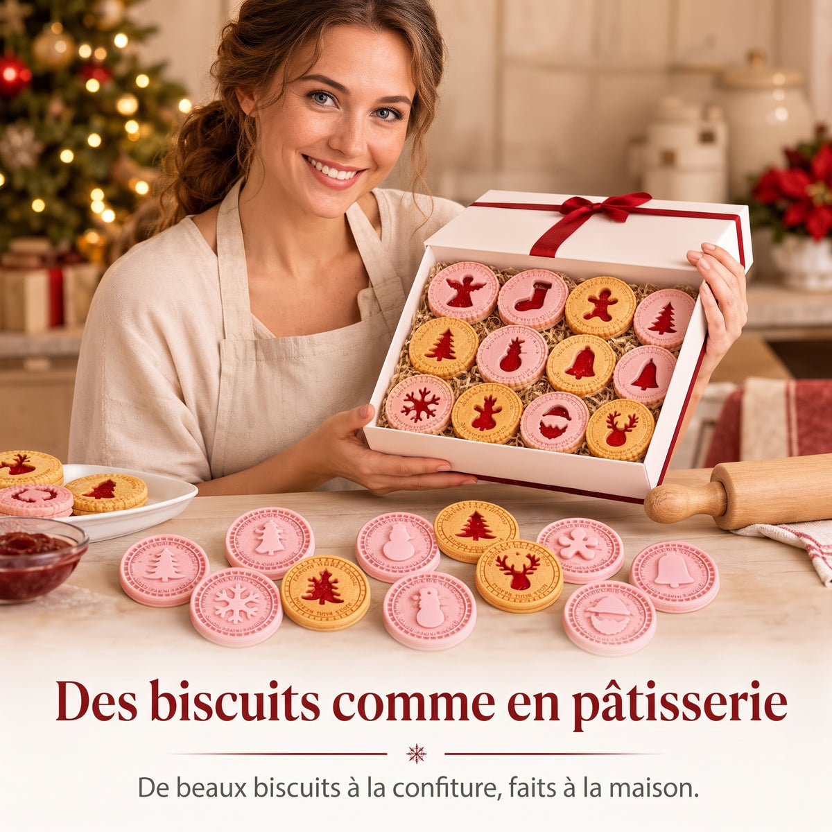 Emporte-pièces tampons de Noël pour biscuits en relief – Des biscuits comme en pâtisserie