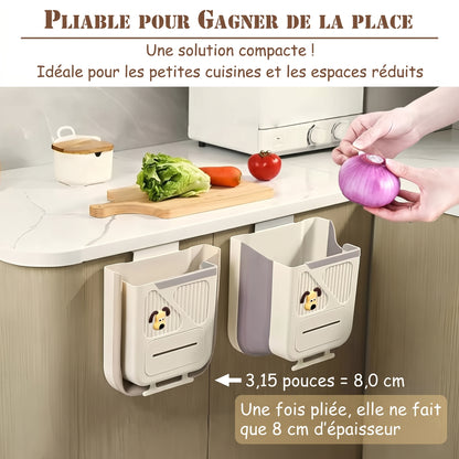 Poubelle pliable à suspendre pour porte de placard, 6 L ou 10 L
