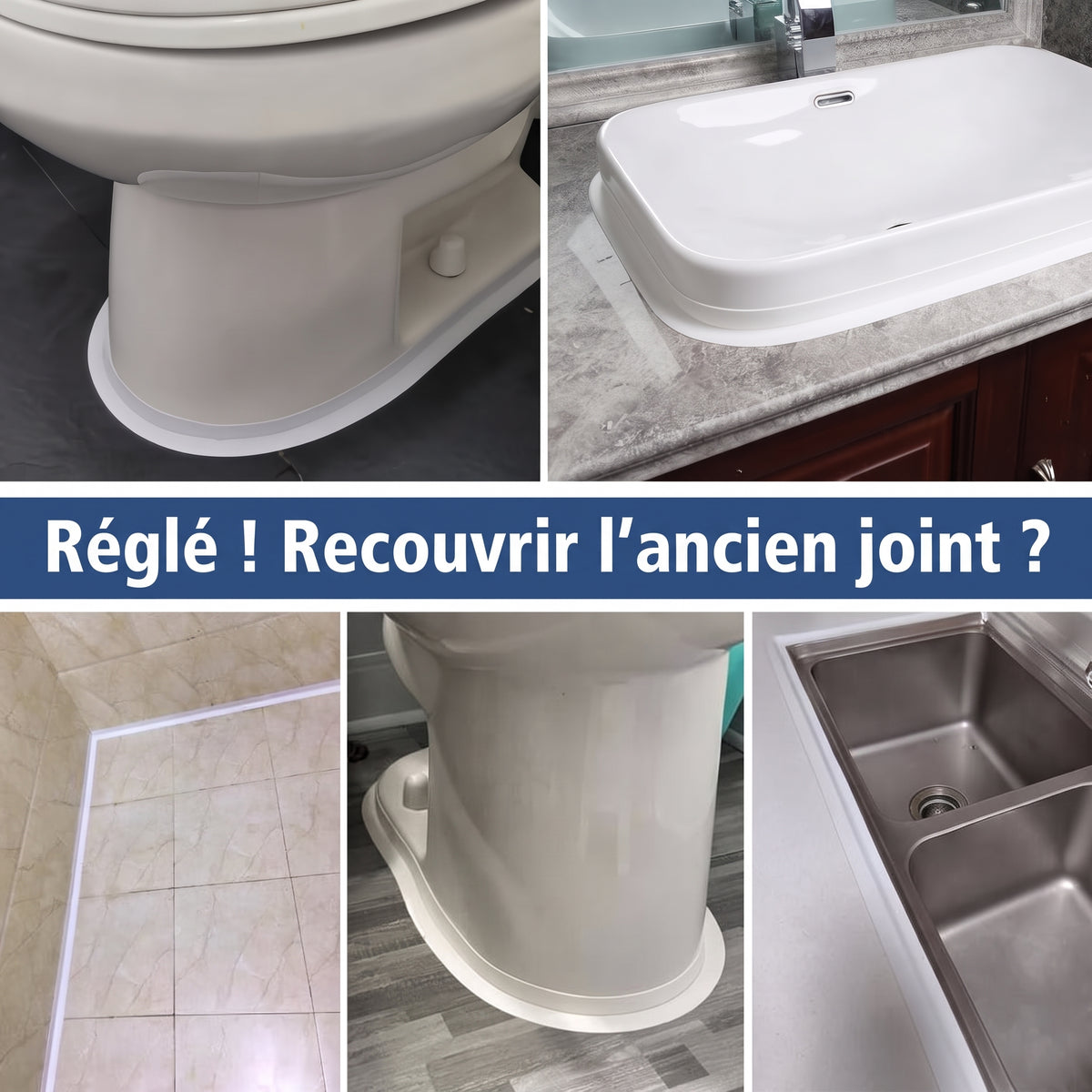 Ruban adhésif pour joint de baignoire, évier et carrelage