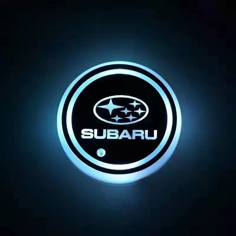 Dessous de verre LED pour voiture, 7 couleurs, lot de 2