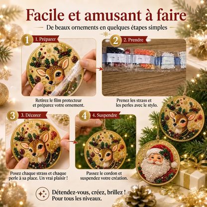 Kit d'ornements de Noël en broderie diamant – Facile et amusant à faire