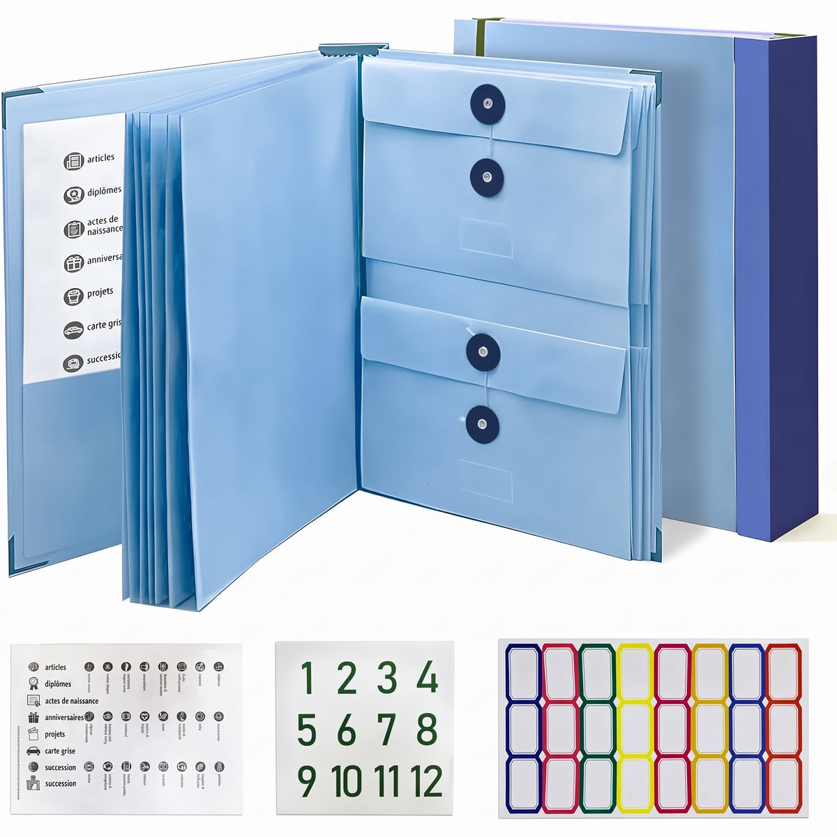 Trieur de documents accordéon 12 pochettes, format A4