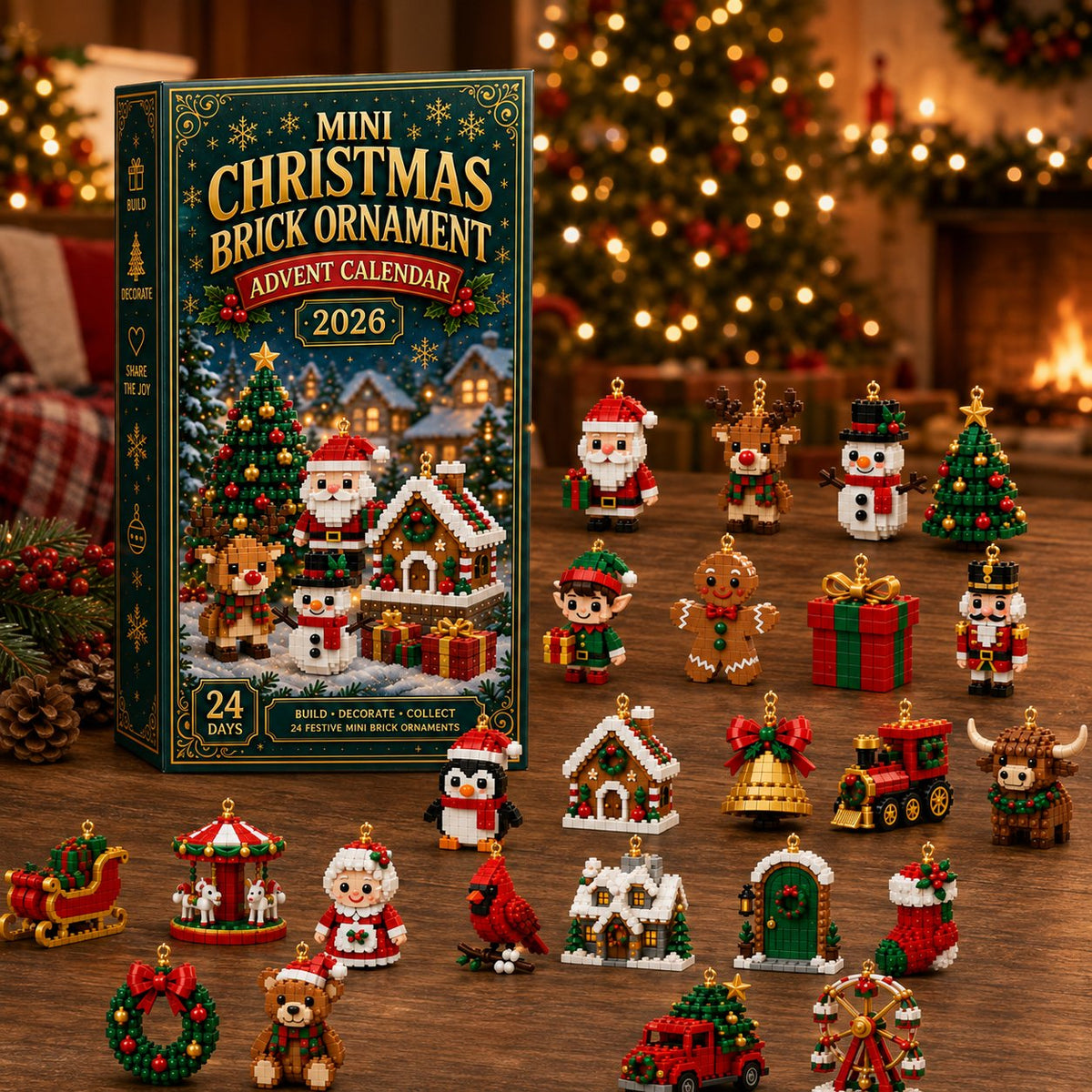 Calendrier de l’Avent 24 mini-décorations de Noël à construire