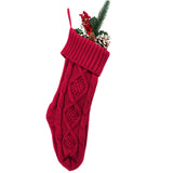 Chaussette de Noël en tricot torsadé, 46 cm