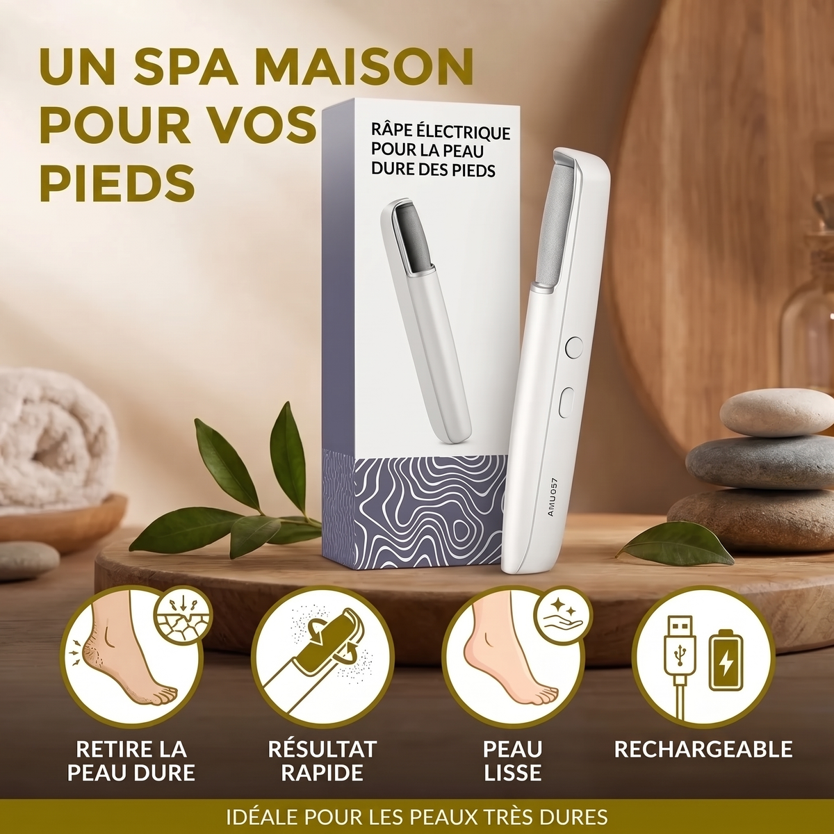 Râpe électrique sans fil pour pieds – Un spa maison pour vos pieds