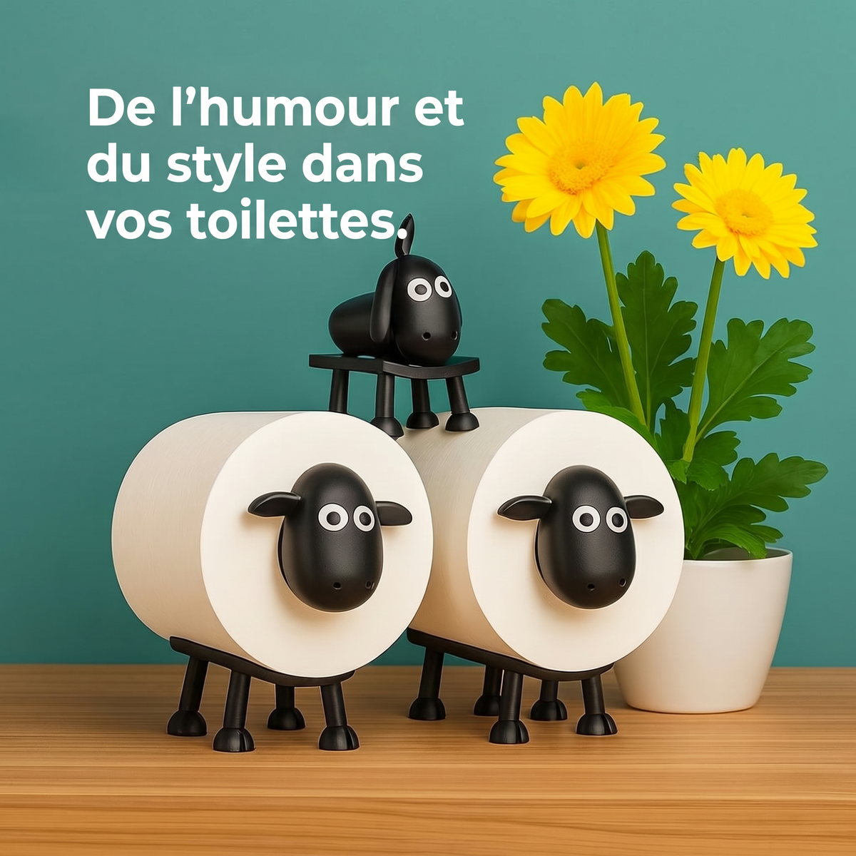 Porte-rouleaux de papier toilette mouton – De l’humour et du style dans vos toilettes
