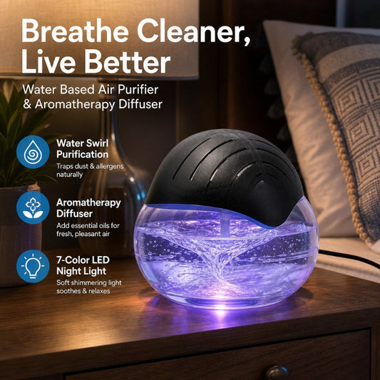 Diffuseur d’arômes à eau avec veilleuse LED 7 couleurs