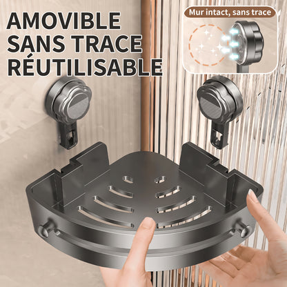 Étagère d'angle de douche à ventouses – Amovible