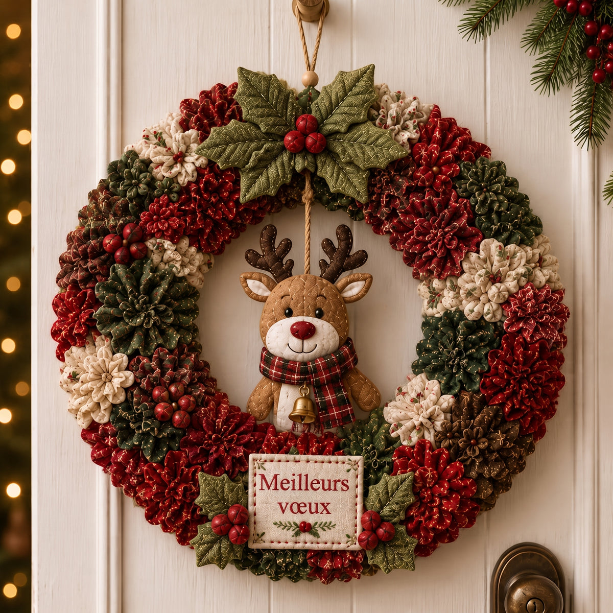 Kit couronne de Noël en tissu à piquer – Meilleurs