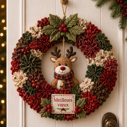 Kit couronne de Noël en tissu à piquer – Meilleurs