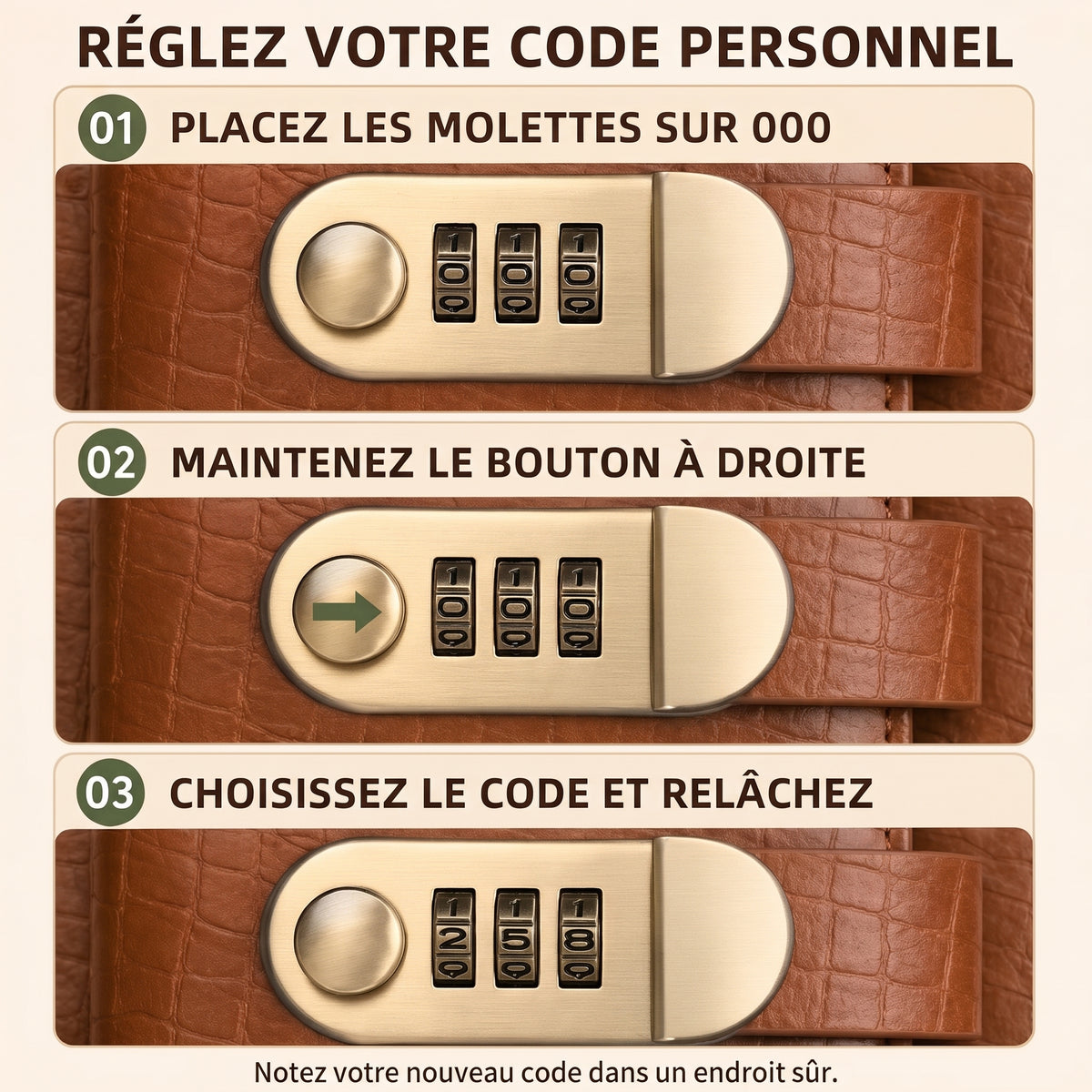 Carnet d'épargne A6 avec cadenas à code – Réglez votre code personnel