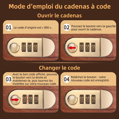Carnet d'épargne A6 avec cadenas à code – Mode d'emploi du cadenas à code