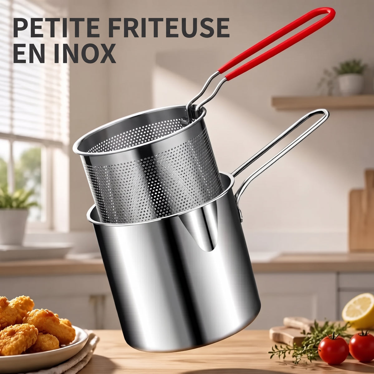 Petite friteuse en inox pour plaque de cuisson – Petite friteuse en inox