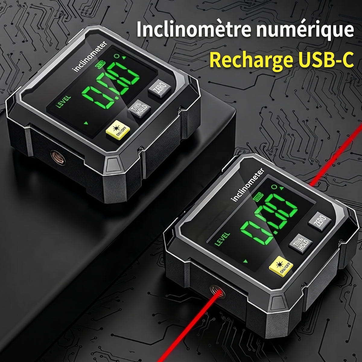 Inclinomètre numérique à double laser – Inclinomètre numérique