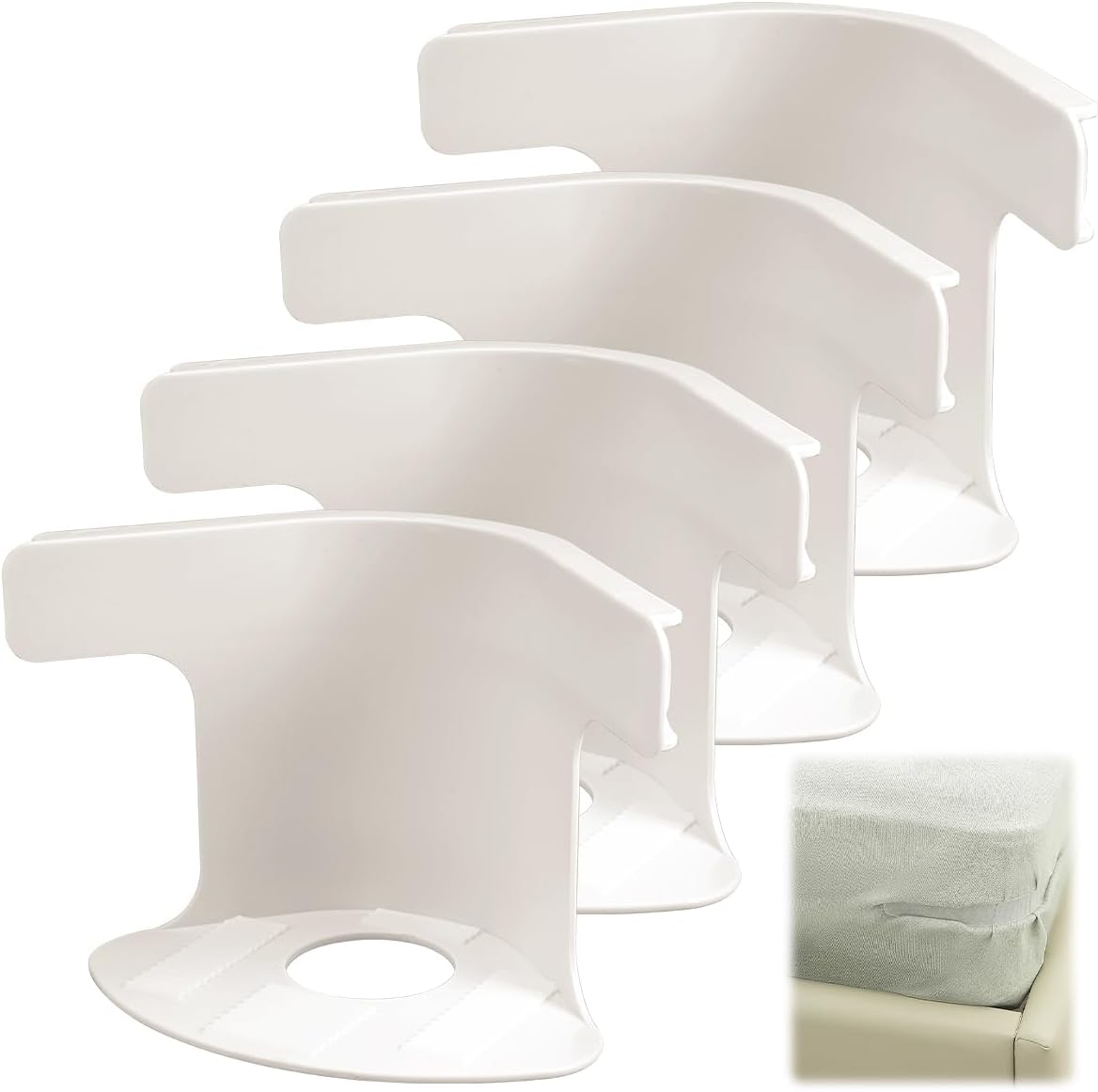 Pinces de coin pour drap-housse, antiglisse, lot de 4 ou 8