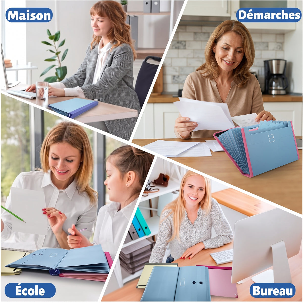 Trieur de documents accordéon 12 pochettes, format A4