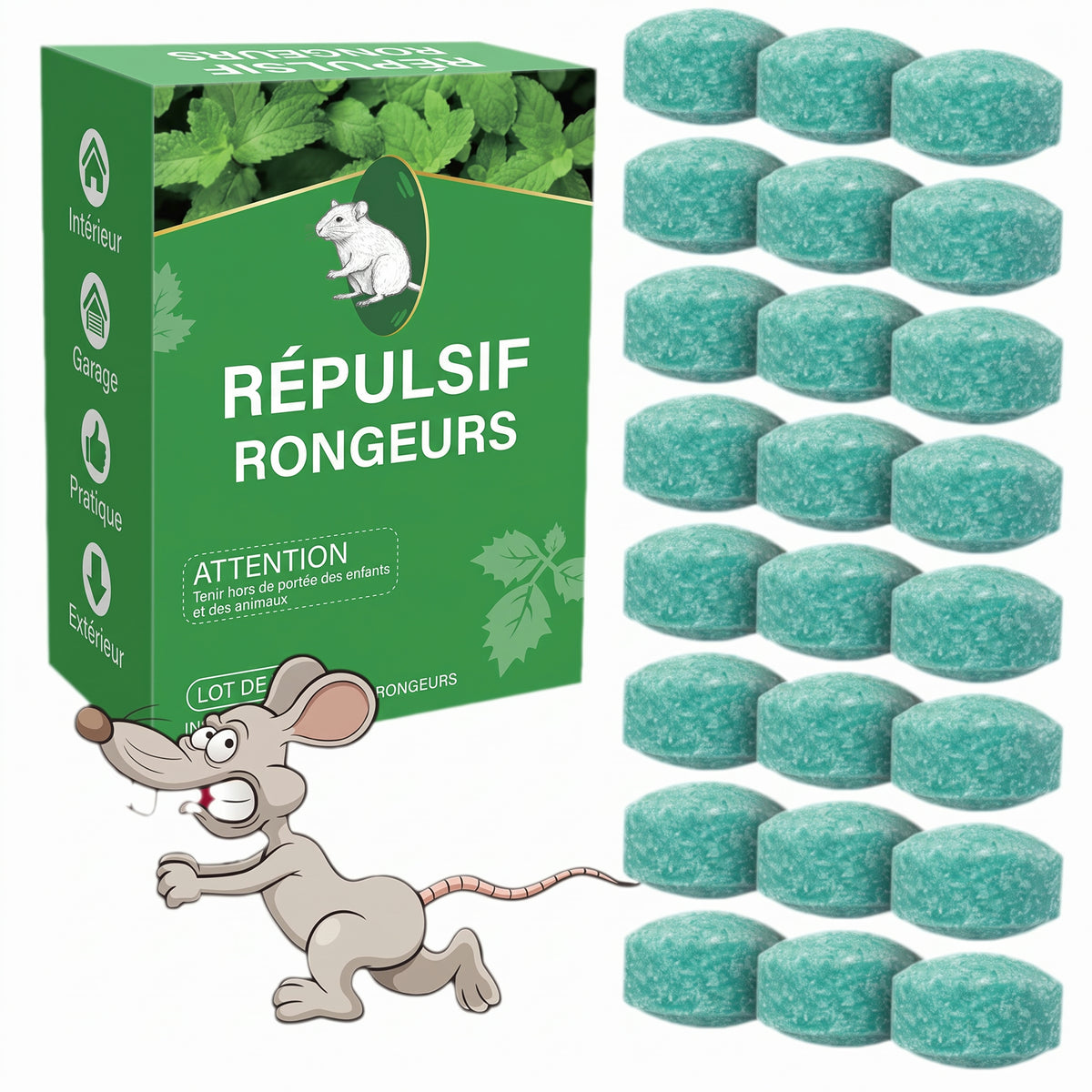 Répulsif souris à la menthe poivrée, boules parfumées