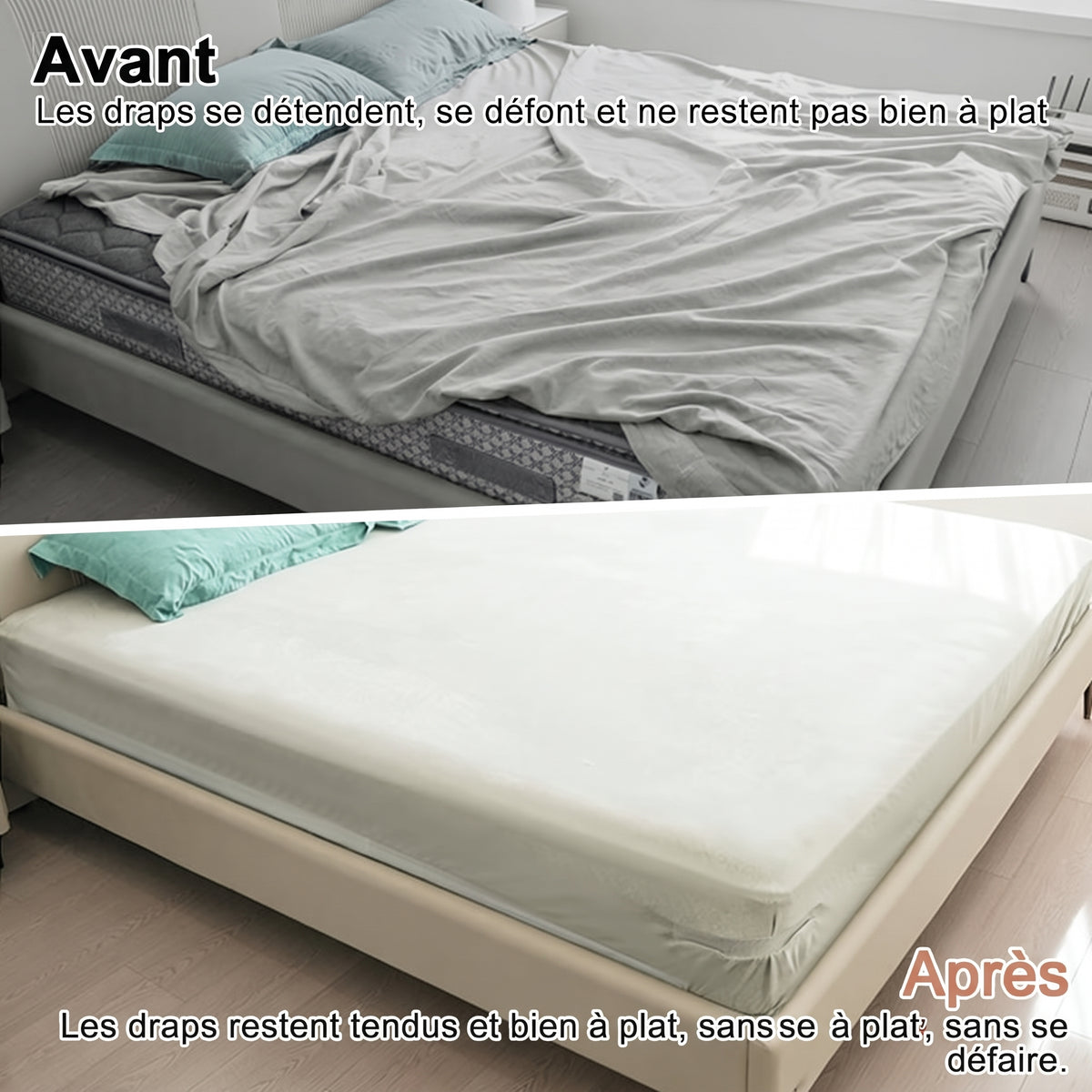 Pinces de coin pour drap-housse, antiglisse, lot de 4 ou 8