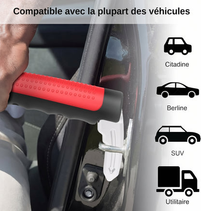 Poignée d’appui voiture 3-en-1, brise-vitre et coupe-ceinture