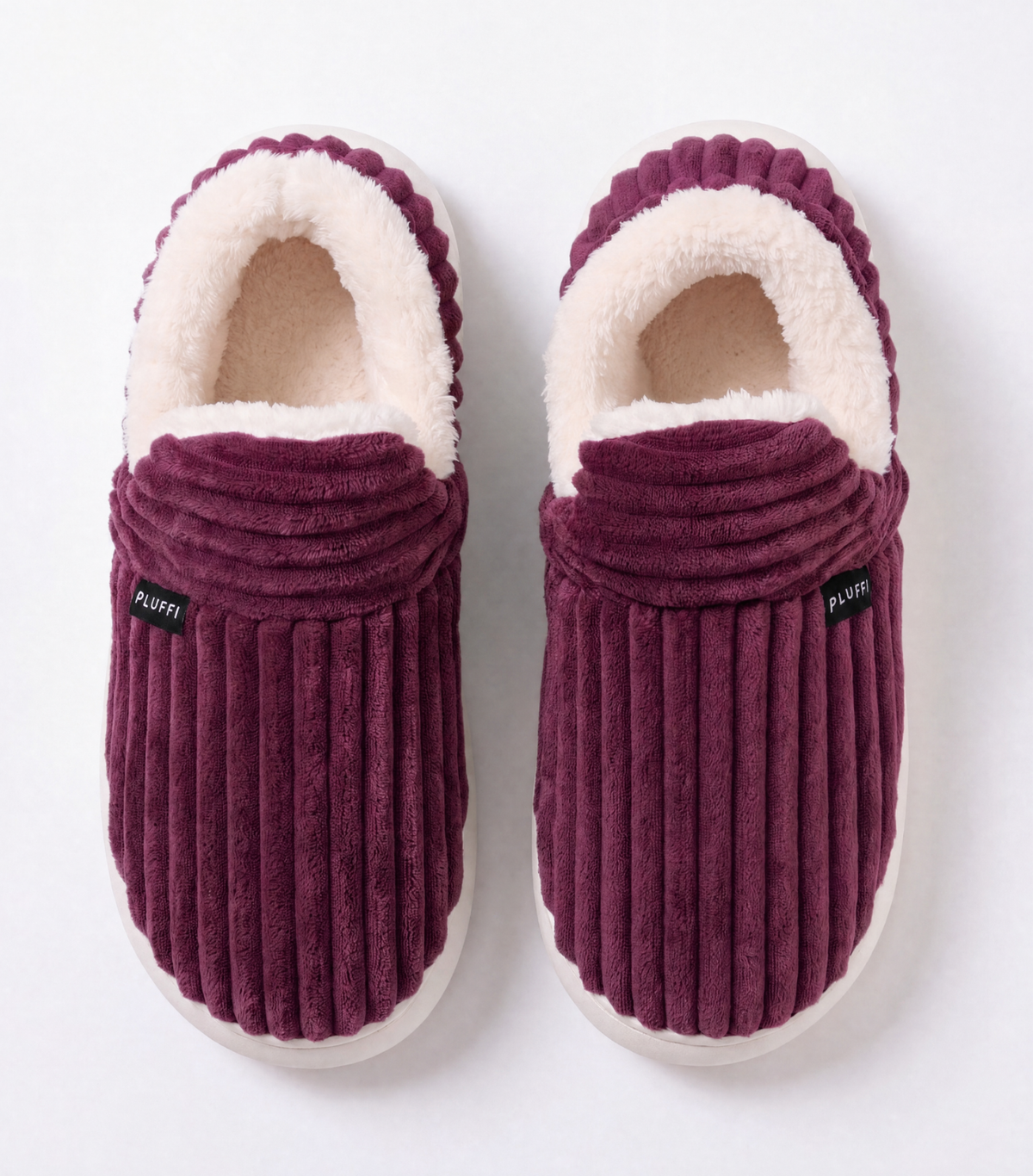 Chaussons nuage doublés, à enfiler, unis ou écossais