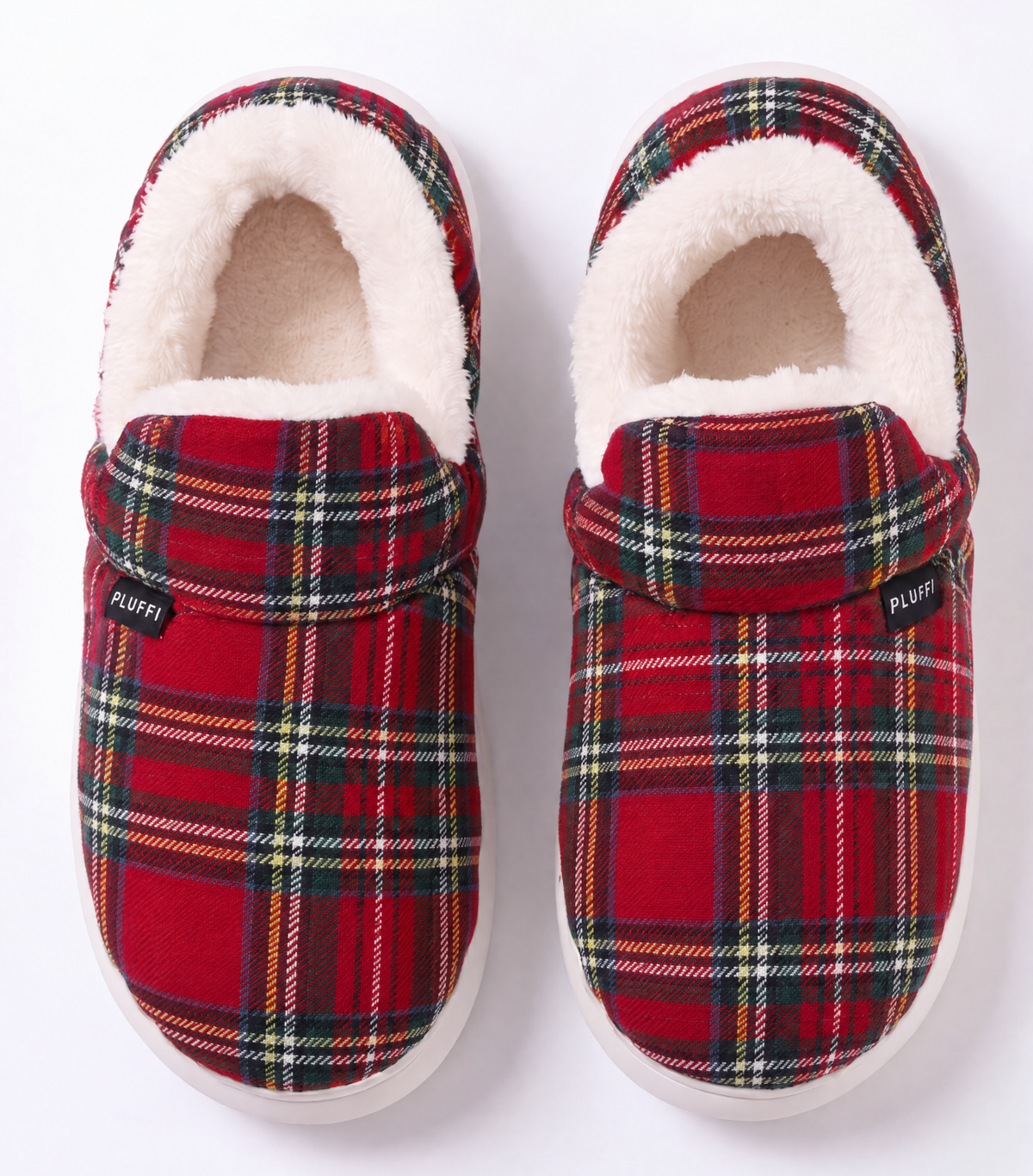 Chaussons nuage doublés, à enfiler, unis ou écossais