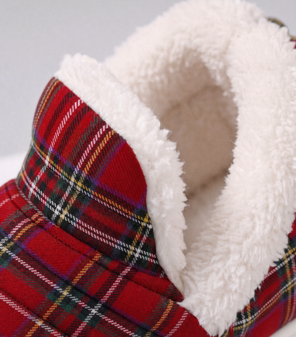 Chaussons nuage doublés, à enfiler, unis ou écossais