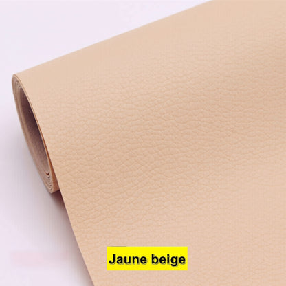Patch de réparation adhésif en similicuir – Jaune beige