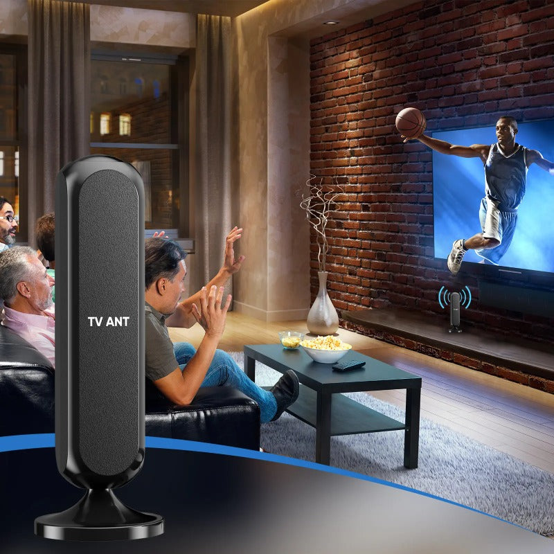 Antenne TNT intérieure amplifiée à base aimantée, 360°