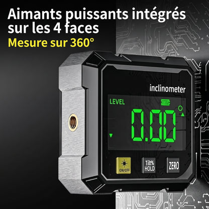 Inclinomètre numérique à double laser – Aimants puissants intégrés sur les 4 faces