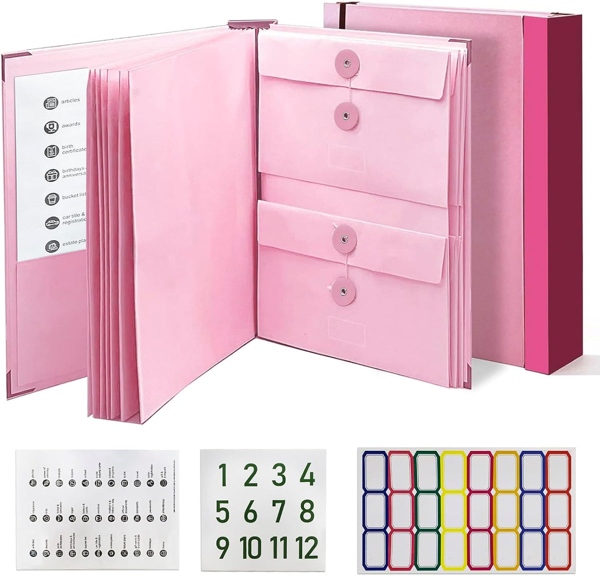 Trieur de documents accordéon 12 pochettes, format A4