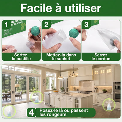 Répulsif souris à la menthe poivrée, boules parfumées