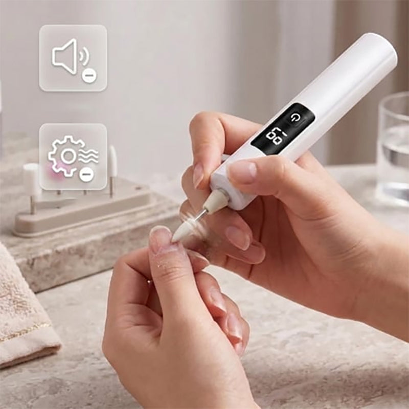 Ponceuse à ongles électrique rechargeable, écran LCD et lumière LED